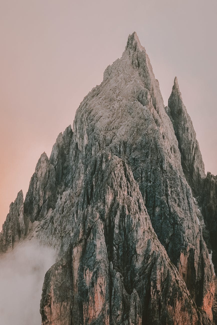 low angle shot of rock formation